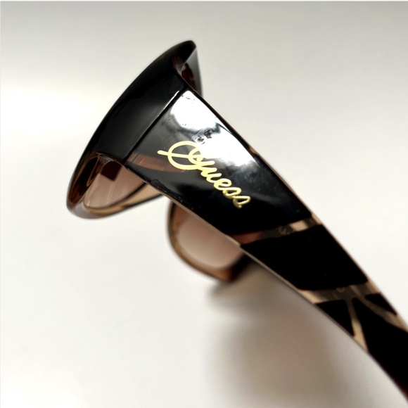 New GUESS Oversized Sunglasses GUF200 Acetate Brown Tortoise Shell main image 6